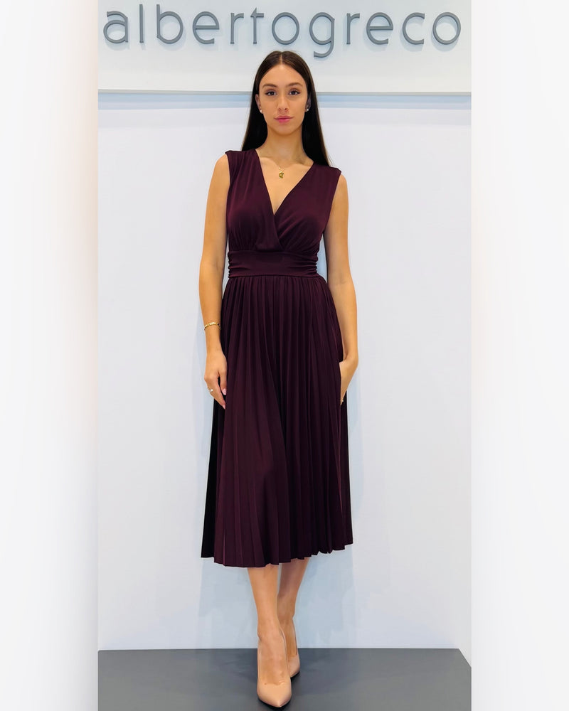 Abito midi con scollo a V in jersey