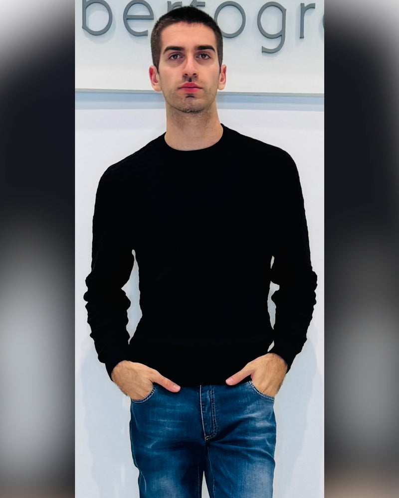 Maglia uomo operato a spina pesce