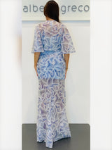 Cappa in tulle ricamato