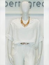 Blusa in tessuto goffrato