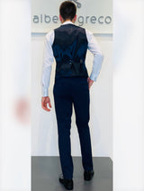 Completo cerimonia con giacca con rever con inserto in raso