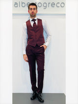 Completo cerimonia con giacca con motivo in raso su davanti