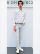 Camicia uomo aderente in cotone elasticizzato