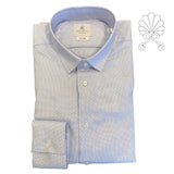 Camicia uomo in tessuto micro operato azzurro
