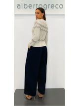 Maglia jacquard traforata