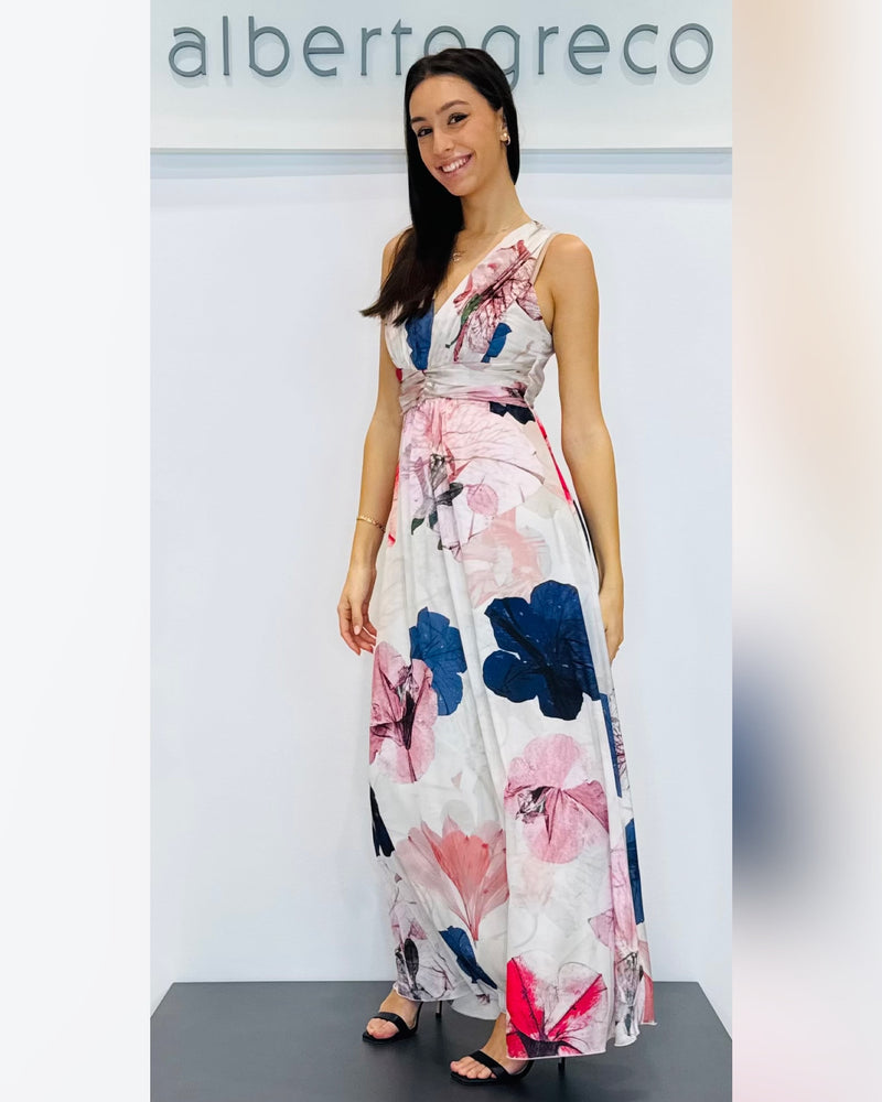 Abito lungo fantasia florale