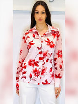Camicia fantasia floreale in raso