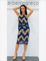 Completo top e gonna in pizzo bicolore