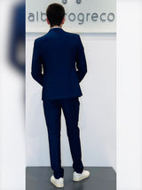 Abito due bottoni in tessuto spinato