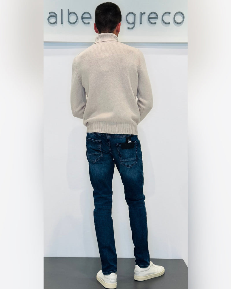 Jeans da uomo aderente in cotone elasticizzato
