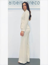 Giacca collo a coreana con drappeggio in vita