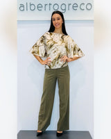 Blusa in raso opaco fantasia