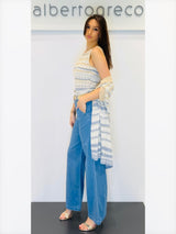 Cardigan in maglia motivo a zig zag