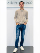 Maglia uomo girocollo in lana con toppe