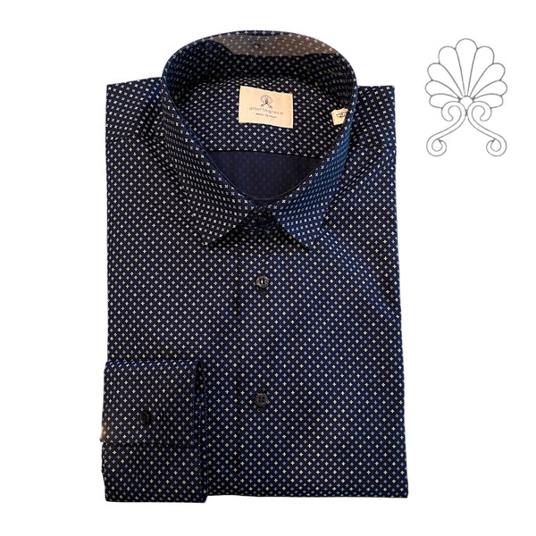 Camicia uomo stampa fantasia micro croci