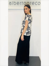 Blusa in jersey fantasia