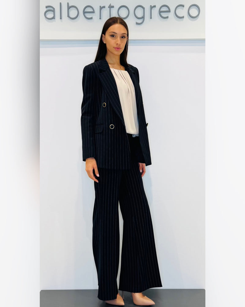 Giacca oversize doppio petto gessata