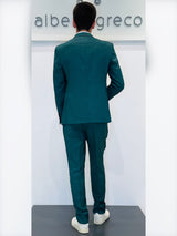 Abito due bottoni in tessuto fiammato