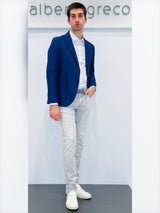 Giacca due bottoni in tessuto fiammato misto lana