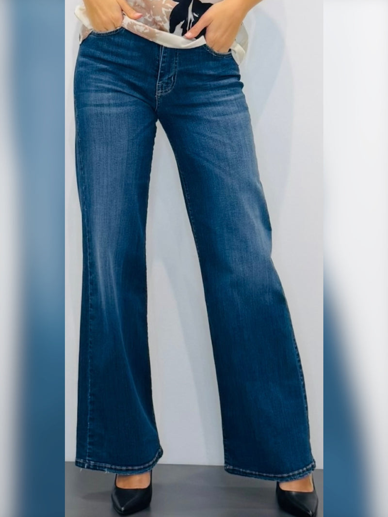 Jeans donna a palazzo lavaggio chiaro