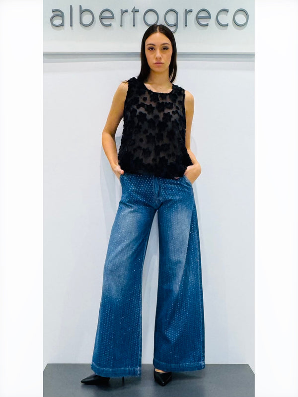 Jeans donna a palazzo cristalli