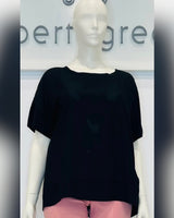 Blusa girocollo con manica a kimono