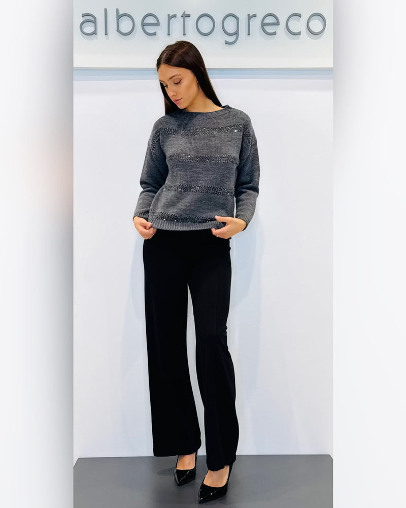Maglia over con lavorazione a jacquard