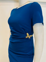 Tubino in crepe elasticizzata con manica corta