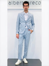 Abito due bottoni in tessuto fiammato sfumato