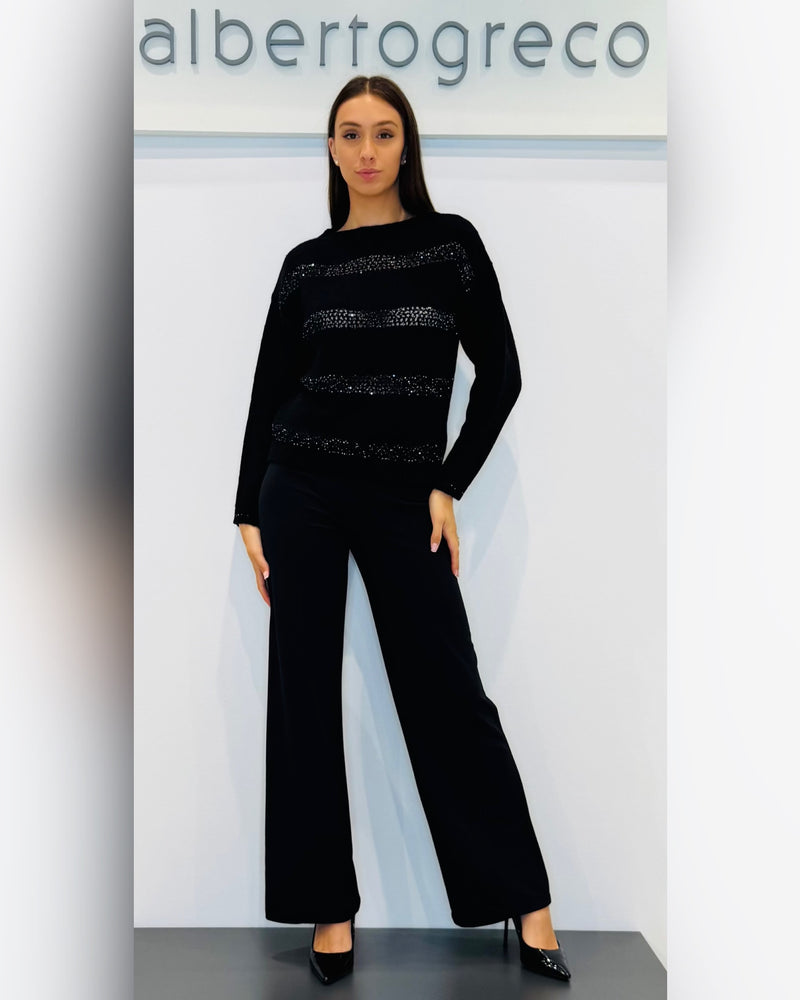 Maglia over con lavorazione a jacquard