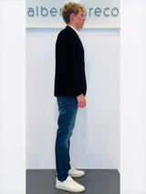 Giacca uomo in velluto con rever in raso