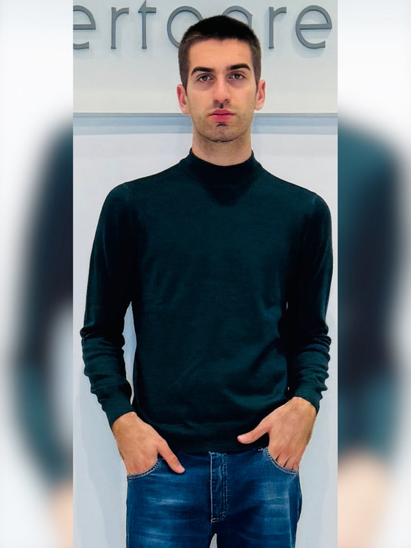 Maglia uomo lupetto in lana effetto vintage