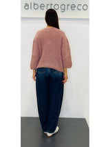 Maglia girocollo in misto mohair
