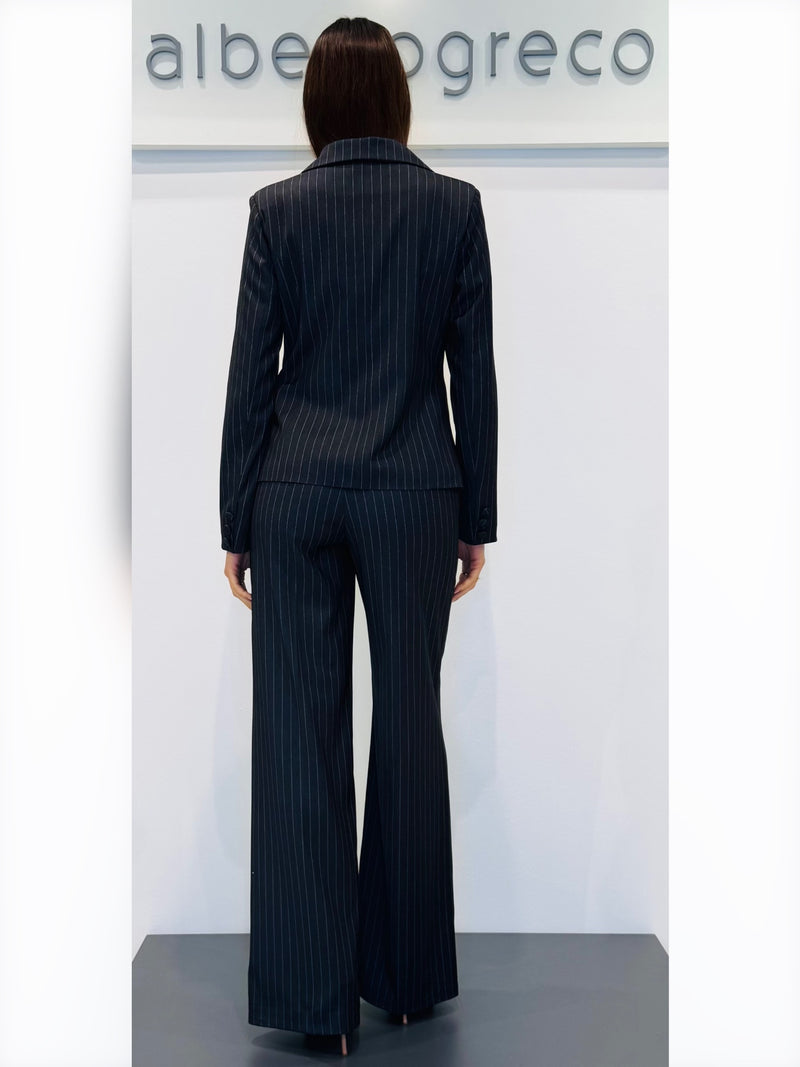 Pantaloni a palazzo gessato