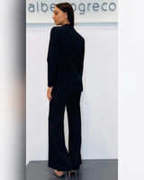 Pantaloni a palazzo gessato