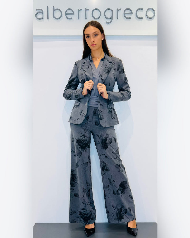 Pantaloni a palazzo fantasia floreale