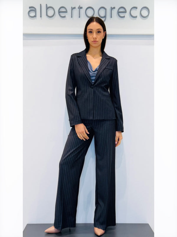 Giacca a gessata un bottone