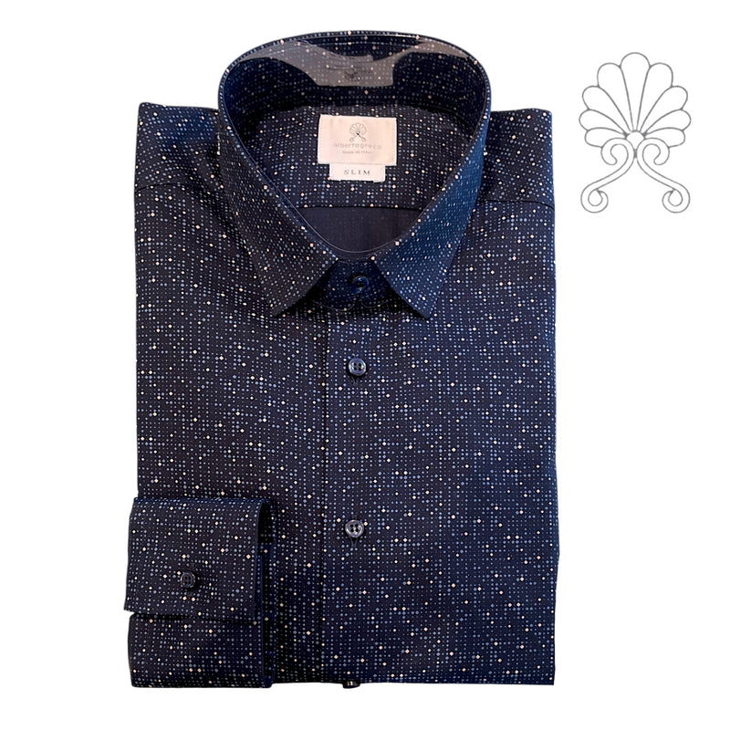 Camicia uomo stampa fantasia geometrica sfumata