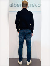 Maglia uomo lupetto a costine