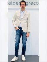 Giacca due bottoni in misto lino