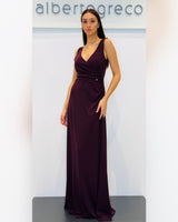 Abito lungo con scollo a V in jersey