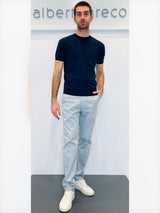 Tshirt in maglia con bordo manica in contrasto