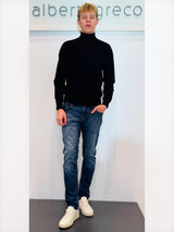 Maglia uomo lupetto a costine