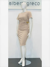 Tubino in crepe elasticizzata con manica corta