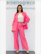 Pantaloni palazzo donna in tessuto goffrato