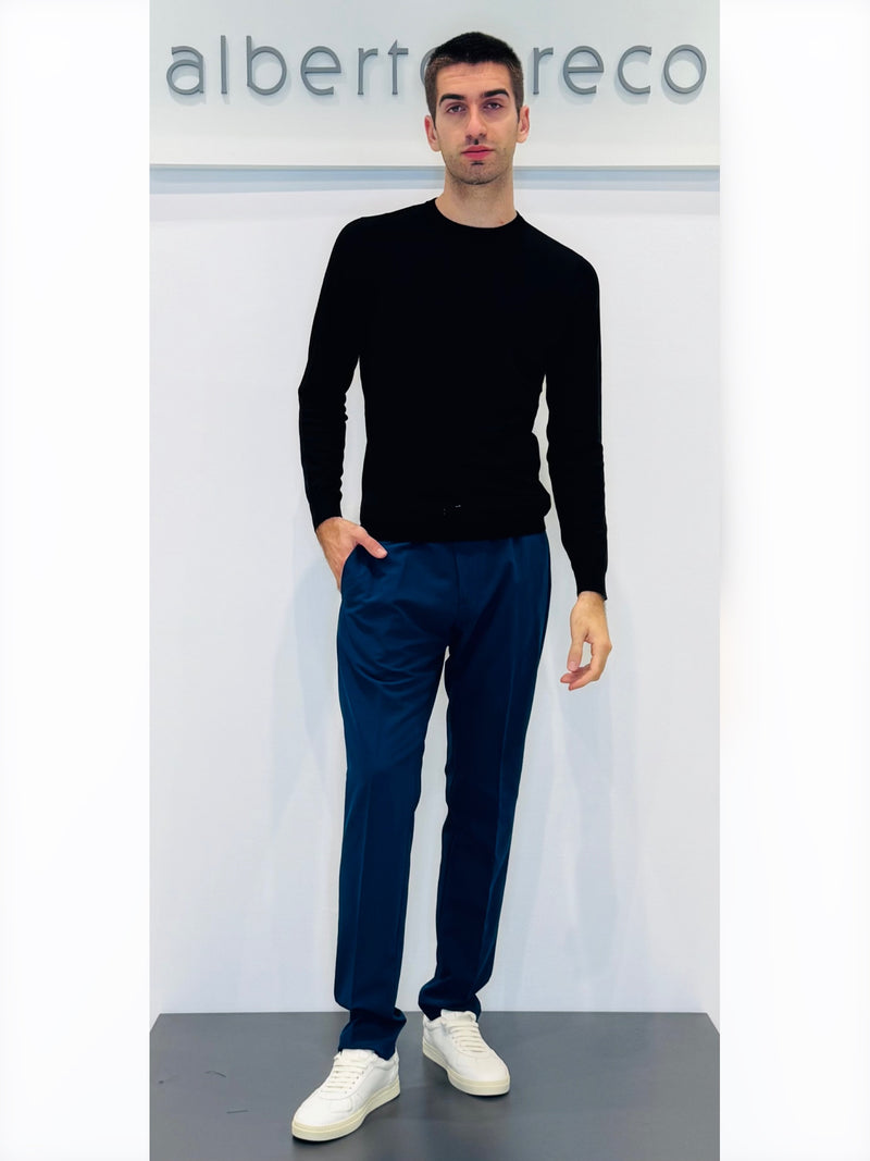 Maglia uomo girocollo leggera in misto lana