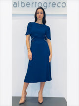 Abito midi con manica corta a sbuffo