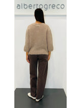 Maglia girocollo in misto mohair