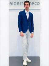 Giacca due bottoni in tessuto fiammato misto lana