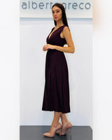 Abito midi con scollo a V in jersey